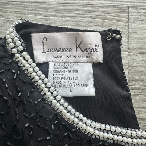 Laurence Cazar party top silk stunning night elegant classy look Sz L - Picture 6 of 7